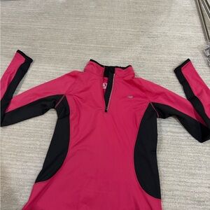 New Balance Women's Pink and Black Athletic Top